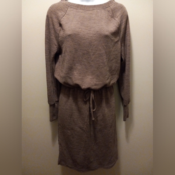 Prana Sweater Dress Fall Brown Knit Organic Cotton Knee Length Sz Xs - Picture 1 of 8